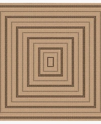Liora Manne' Sahara Multi Border 7'10" x Square Outdoor Area Rug
