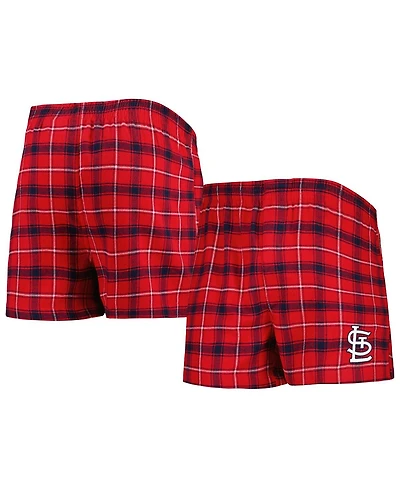 Men's Concepts Sport Red, Navy St. Louis Cardinals Ledger Flannel Boxers