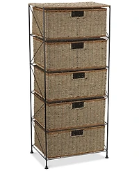Household Essentials Seagrass 5 Drawer Storage Chest