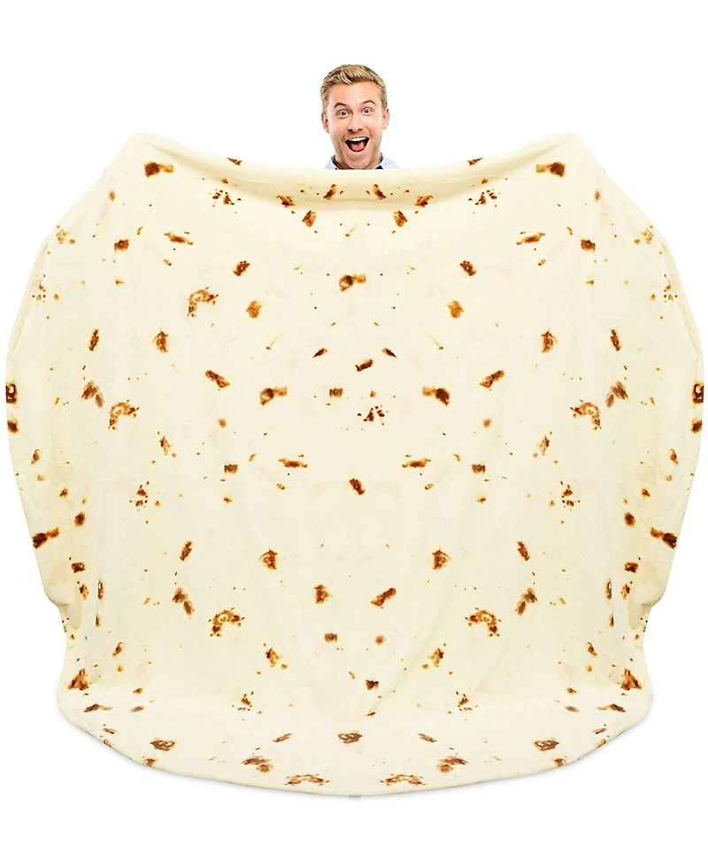 Zulay Kitchen Novelty Throw Tortilla Blanket Flour Tortilla Design - 60 Inches