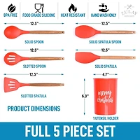 Zulay Kitchen Christmas Silicone Spatula with Utensil Holder