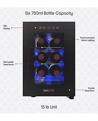 Tzumi IonChill 6-Bottle Wine Cooler 13-Liter Mini Fridge