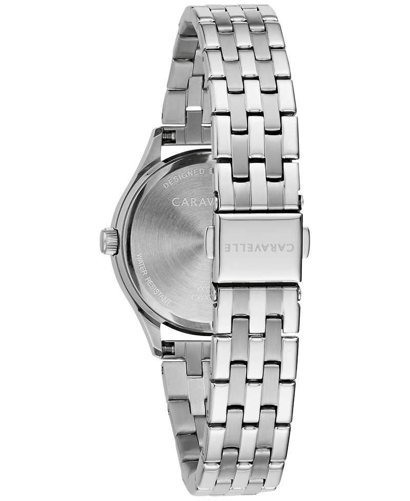 Caravelle designed by Bulova Women's Crystal Stainless Steel Bracelet Watch 32mm Gift Set