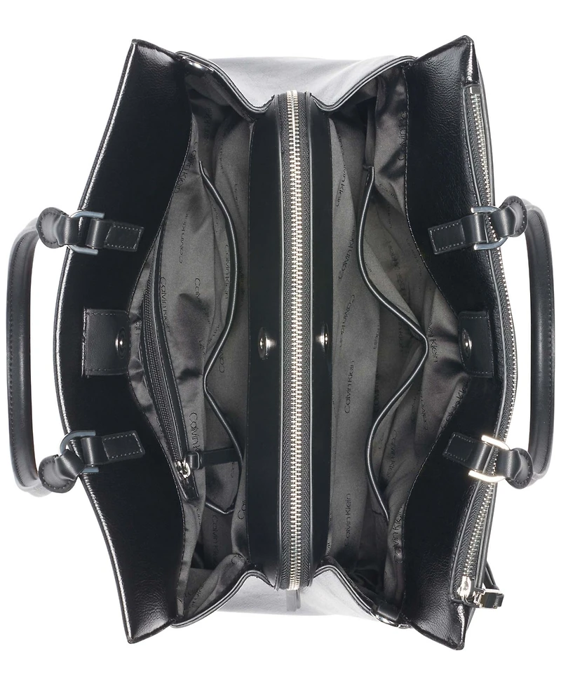 Calvin Klein Becky Turnlock Triple Compartment Convertible Tote