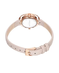 Kenneth Cole New York Women's Transparency Dial Nude Genuine Leather Strap Watch 32mm
