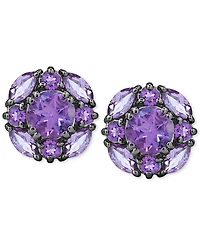 Amethyst (1-7/8 ct. t.w.) & Pink Amethyst (1 ct. t.w.) Cluster Stud Earrings in Sterling Silver