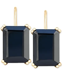 Onyx Leverback Hoop Earrings in 14k Gold-Plated Sterling Silver