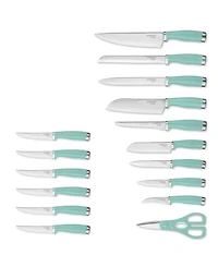 Hampton Forge 17 Piece Epicure Pistachio Block Cutlery Set
