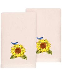 Linum Home Turkish Cotton Girasol Embellished 2-Pc. Fingertip Towel Set