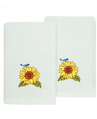 Linum Home Turkish Cotton Girasol Embellished 2-Pc. Fingertip Towel Set