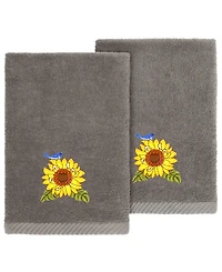 Linum Home Turkish Cotton Girasol Embellished 2-Pc. Fingertip Towel Set