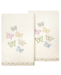 Linum Home Turkish Cotton Mariposa Embellished 2-Pc. Hand Towel Set