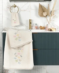 Linum Home Turkish Cotton Mariposa Embellished 2-Pc. Hand Towel Set