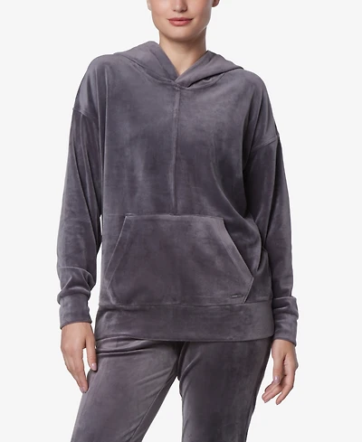 Andrew Marc Sport Women's Long Sleeve Leggings Length Velvet Hoodie