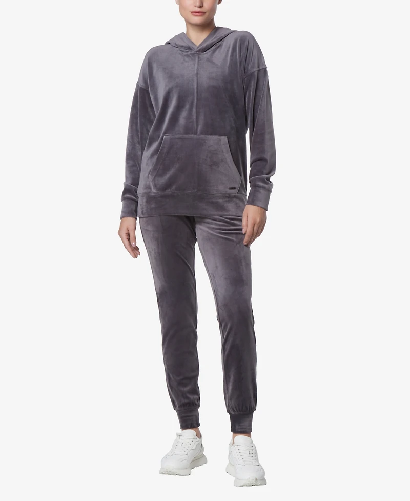 Andrew Marc Sport Women's Long Sleeve Leggings Length Velvet Hoodie