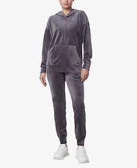 Andrew Marc Sport Women's Long Sleeve Leggings Length Velvet Hoodie