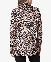 Andrew Marc Sport Women's Long Sleeve Printed Cowl Neck Tunic Top