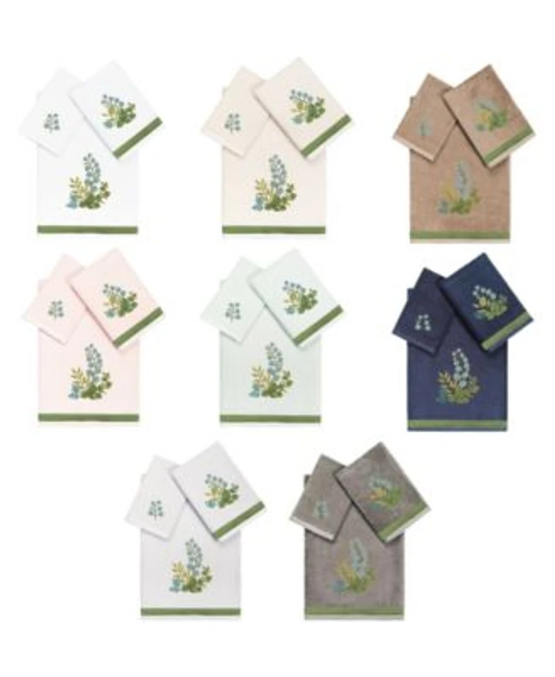 Linum Home Turkish Cotton Botanica Embellished Bath Towel Sets