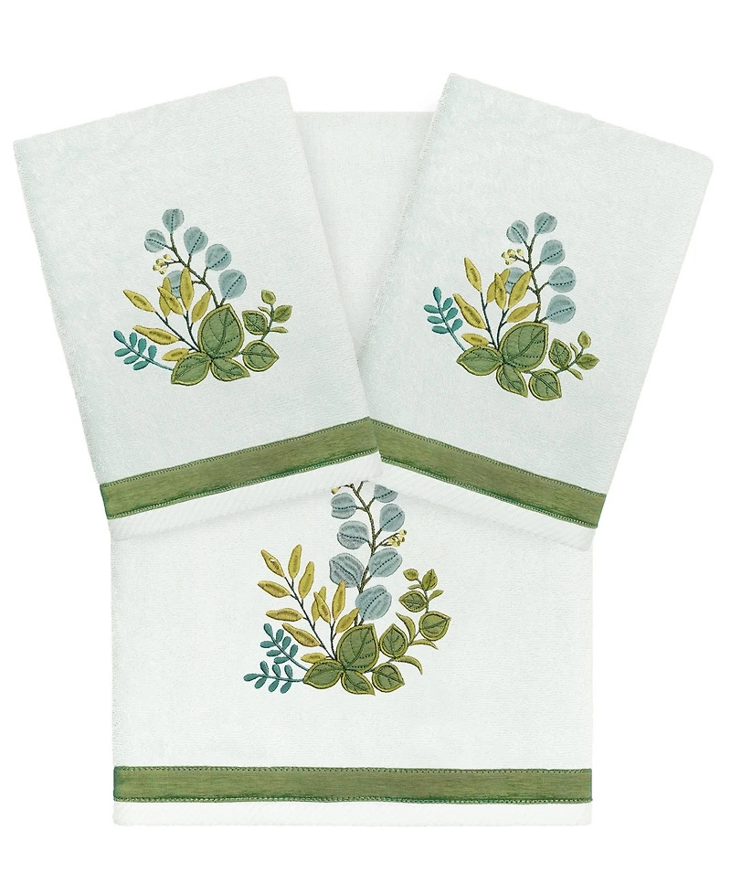 Linum Home Turkish Cotton Botanica Embellished -Pc. Bath Towel Set
