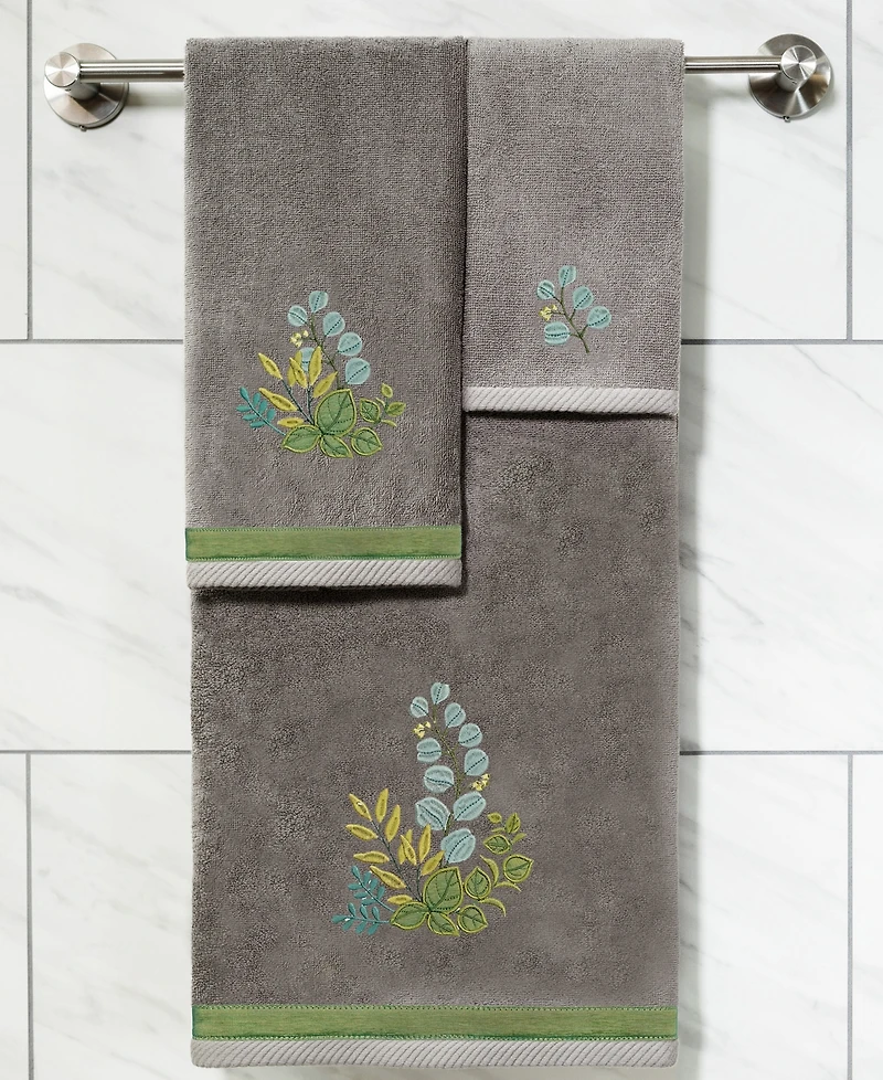 Linum Home Turkish Cotton Botanica Embellished 2-Pc. Hand Towel Set