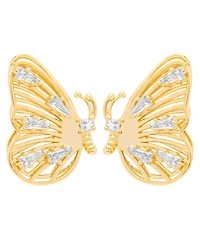 Macy's Gold Plated Cubic Zirconia Butterfly Stud Earrings