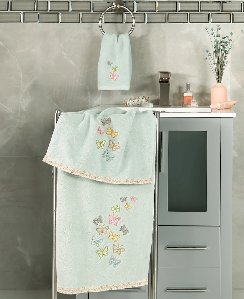 Linum Home Turkish Cotton Mariposa Embellished -Pc. Bath Towel Set