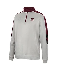 Men's Colosseum Gray and Maroon Texas A&M Aggies Bushwood Fleece Quarter-Zip Jacket