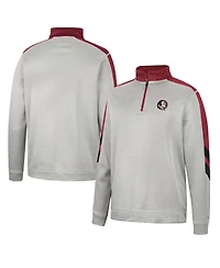Men's Colosseum Gray and Garnet Florida State Seminoles Bushwood Fleece Quarter-Zip Jacket
