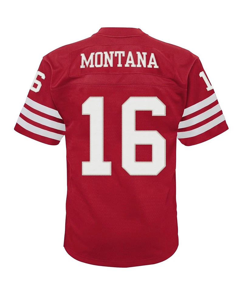 Toddler Boys and Girls Mitchell & Ness Joe Montana Scarlet San Francisco 49ers 1990 Retired Legacy Jersey