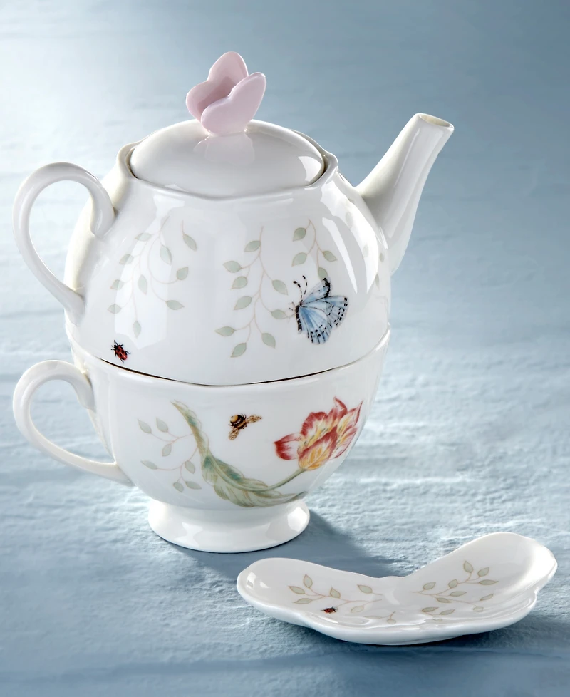Lenox Butterfly Meadow Stackable Tea Set with Bag Holder
