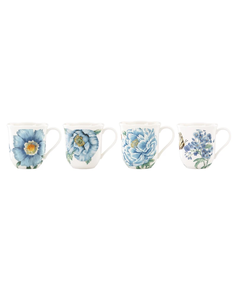 Lenox Butterfly Meadow Blue Assorted Mugs, Set of 4