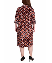 Ny Collection Plus Printed Shirt Dress