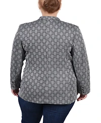 Ny Collection Plus Size Long Sleeve Double Breasted Blazer