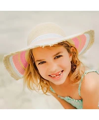 Snapper Rock Girls Toddler|Child Peachy Striped Sunhat