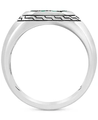 Effy Men's Emerald (3/4 ct. t.w.) Cluster Ring in Sterling Silver