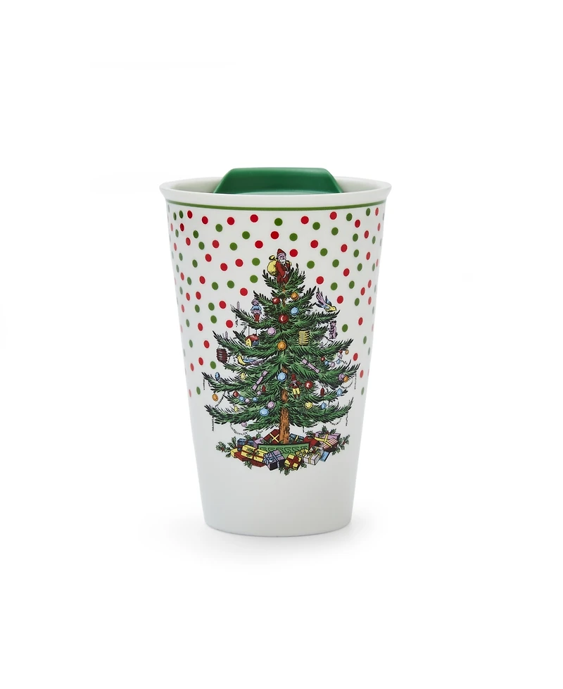 Spode Christmas Tree Polka Dot Travel Mug