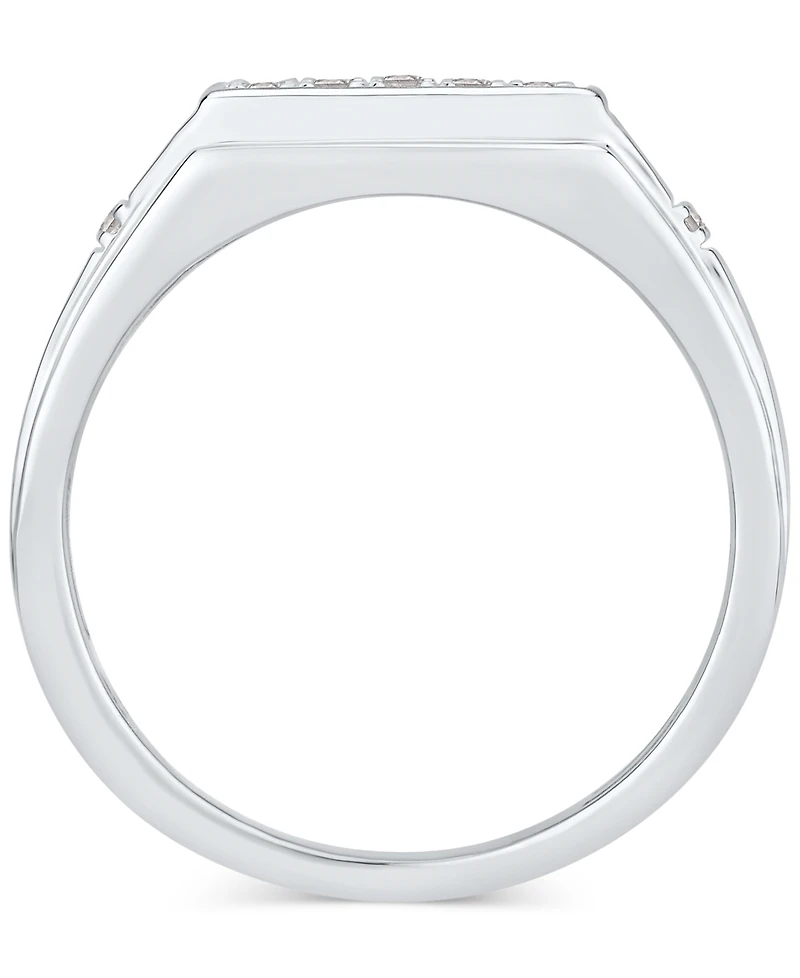 Men's Diamond Square Cluster Ring (5/8 ct. t.w.) in 10k White Gold