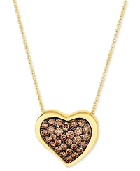 Le Vian Godiva x Chocolate Ganache Heart Pendant Necklace Featuring Diamond (5/8 ct. t.w.) 14k Gold (Also Available Rose Gold)
