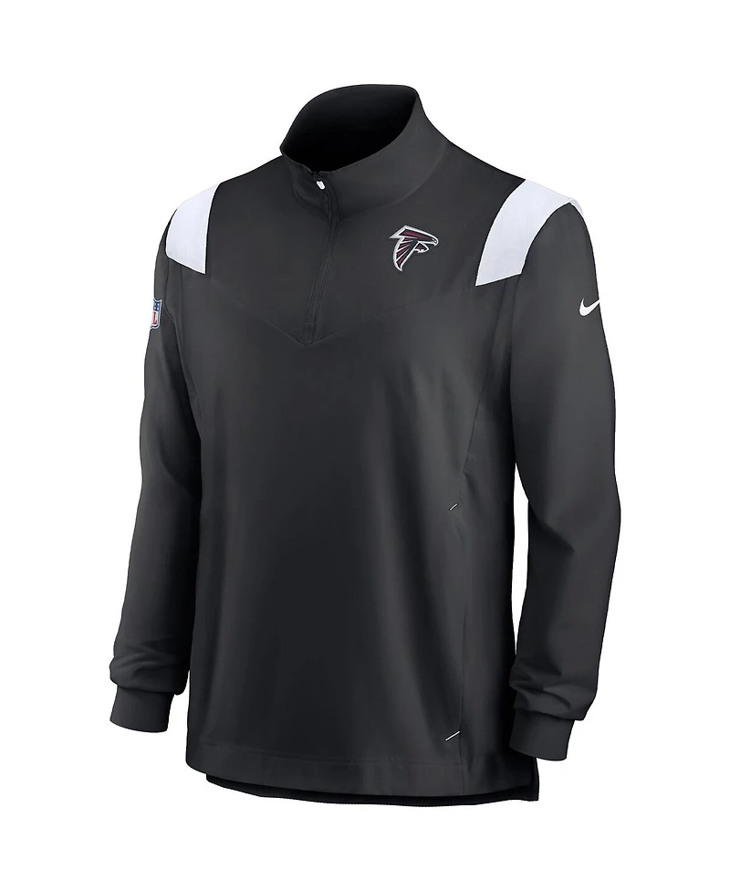 Men's Nike Black Atlanta Falcons Sideline Coach Chevron Lockup Quarter-zip Long Sleeve Top