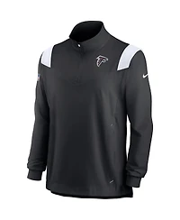 Men's Nike Black Atlanta Falcons Sideline Coach Chevron Lockup Quarter-zip Long Sleeve Top