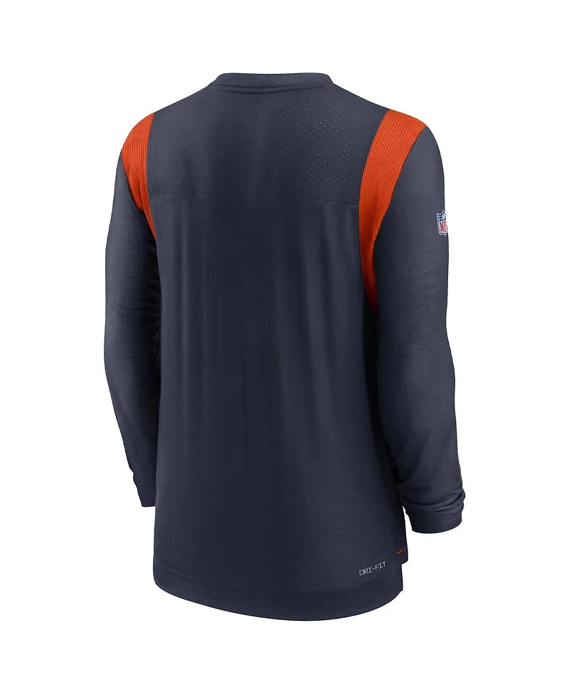 Men's Nike Navy Chicago Bears Sideline Tonal Logo Performance Player Long Sleeve T-shirt