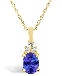 Macy's Tanzanite (1-1/4 Ct. t.w.) and Diamond (1/10 Pendant Necklace