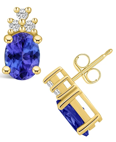 Macy's Tanzanite (-1/ Ct. t.w.) and Diamond (1/5 Stud Earrings