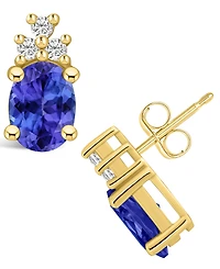 Macy's Tanzanite (-1/ Ct. t.w.) and Diamond (1/5 Stud Earrings