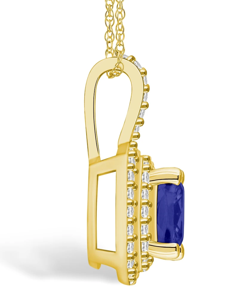 Macy's Tanzanite (2-1/ Ct. t.w.) and Diamond (1/2 Halo Pendant Necklace