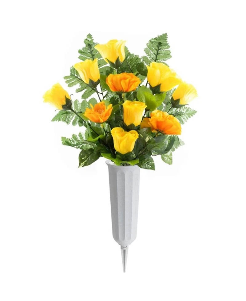 Novelty (05016) Plastic Round Bottom Cemetery Vase, Stone