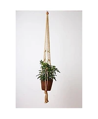 Primitive Planters Macrame Plant Hanger, Jute Tan, 36in