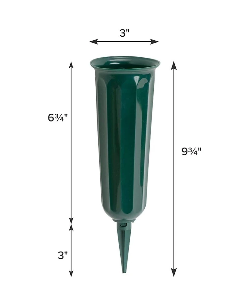 Novelty (05011) Plastic Round Bottom Cemetery Vase, Green