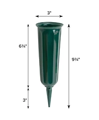 Novelty (05011) Plastic Round Bottom Cemetery Vase, Green