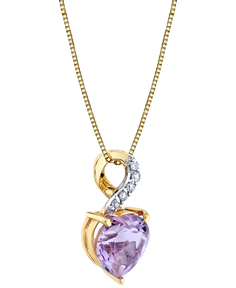 Pink Amethyst (1-3/4 ct. t.w.) & Diamond Accent Infinity Heart 18" Pendant Necklace in 10k Gold